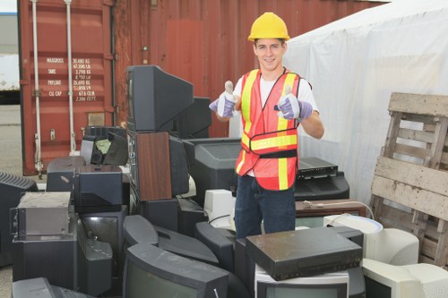 Photograph of a house clearance team preparing for safe rubbish removal